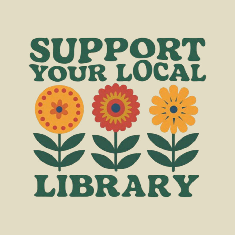 Support Your Local Library Playful T-Shirt