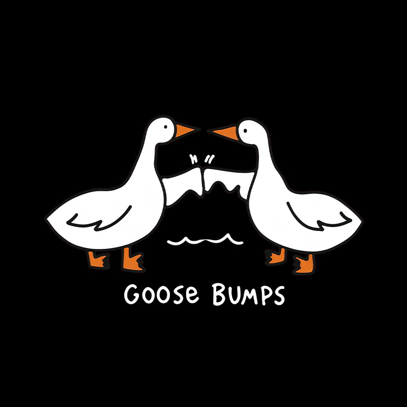 Goosebumps Geese Pun Simple Line Art Playful T-Shirt