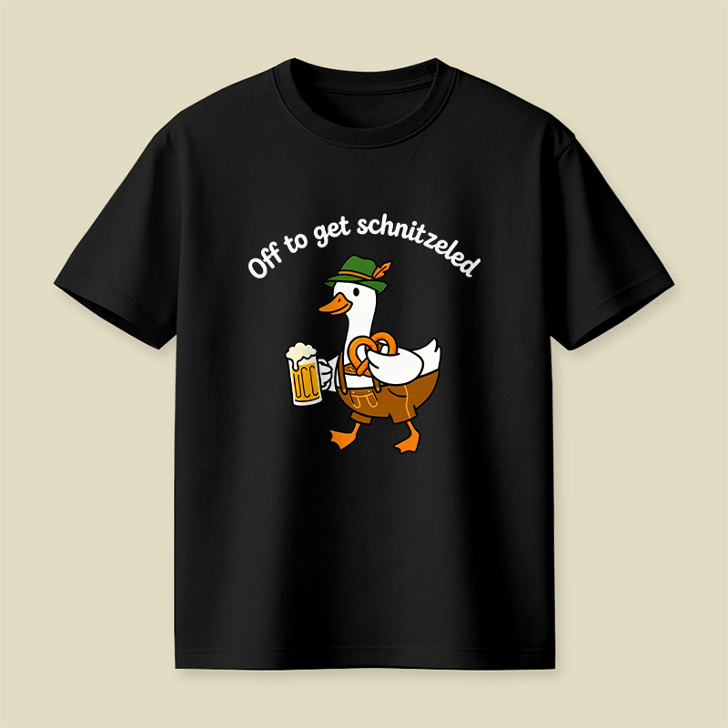 Off To Get Schnitzeled Geek Playful T-Shirt