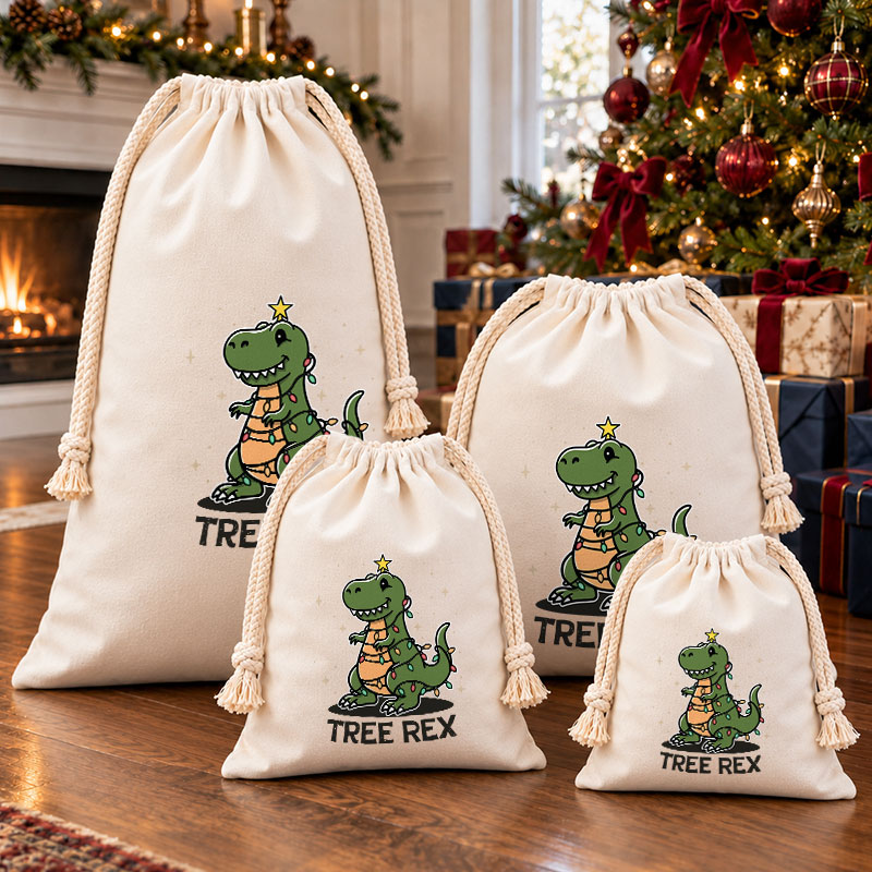 Tree Rex Christmas Drawstring Gift Bag