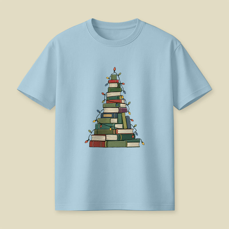 Christmas Book Tree Playful T-Shirt