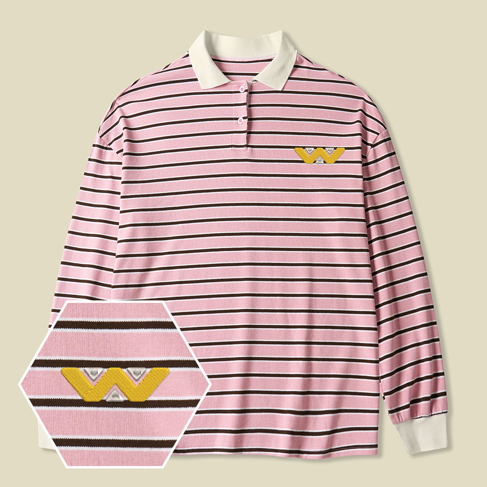 Weyland-Yutani Corp Lycra Striped Embroidered Long-Sleeve Polo