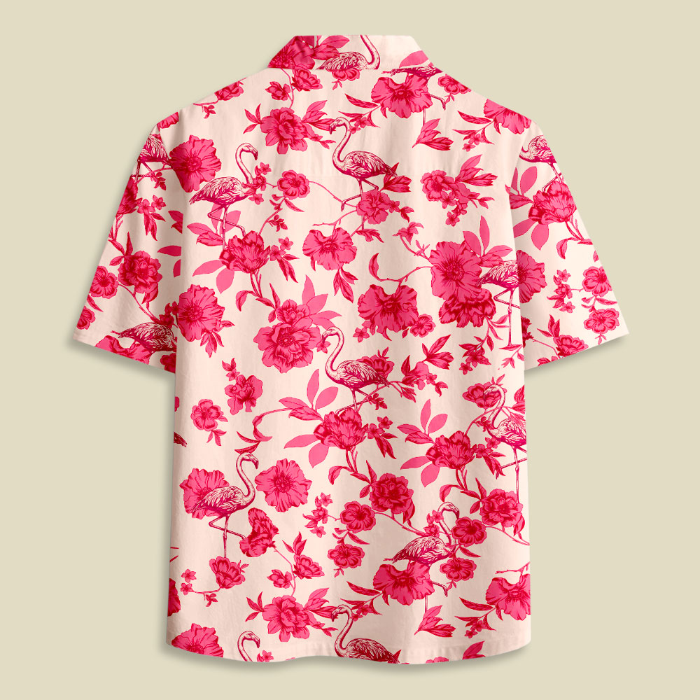 Pink Peony Paradise Button Up Pocket Shirt