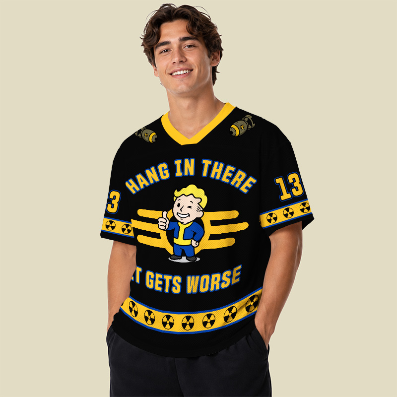 Hang In There It Gets Worse Playful Mesh Jersey