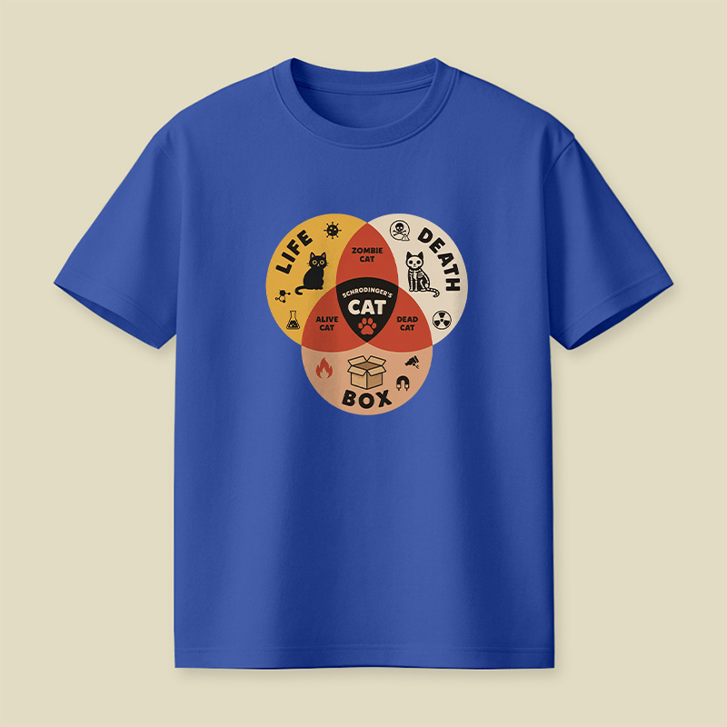 Schrodinger Cat Venn Diagram Playful T-Shirt