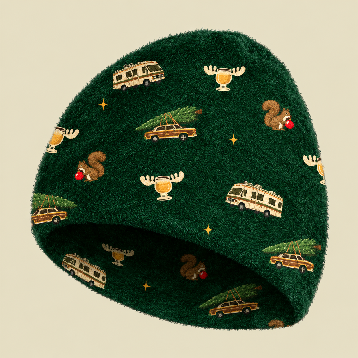 Holiday RV Adventure Fuzzy Beanie