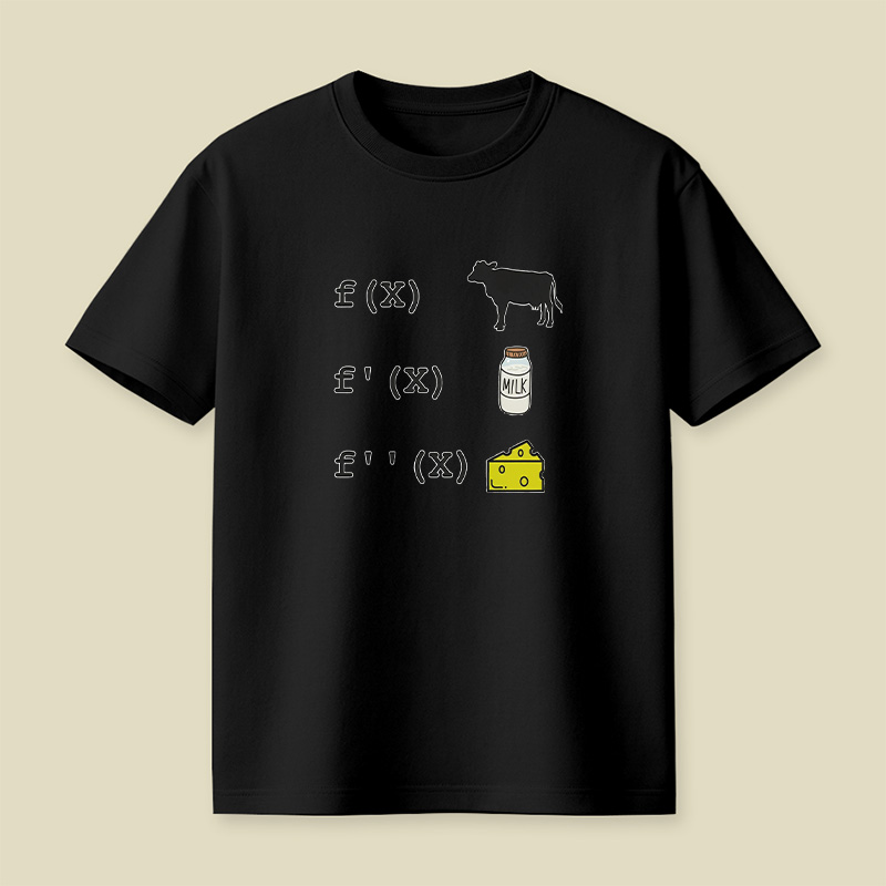 Calculus Derivative Cow Math Pun Playful T-Shirt