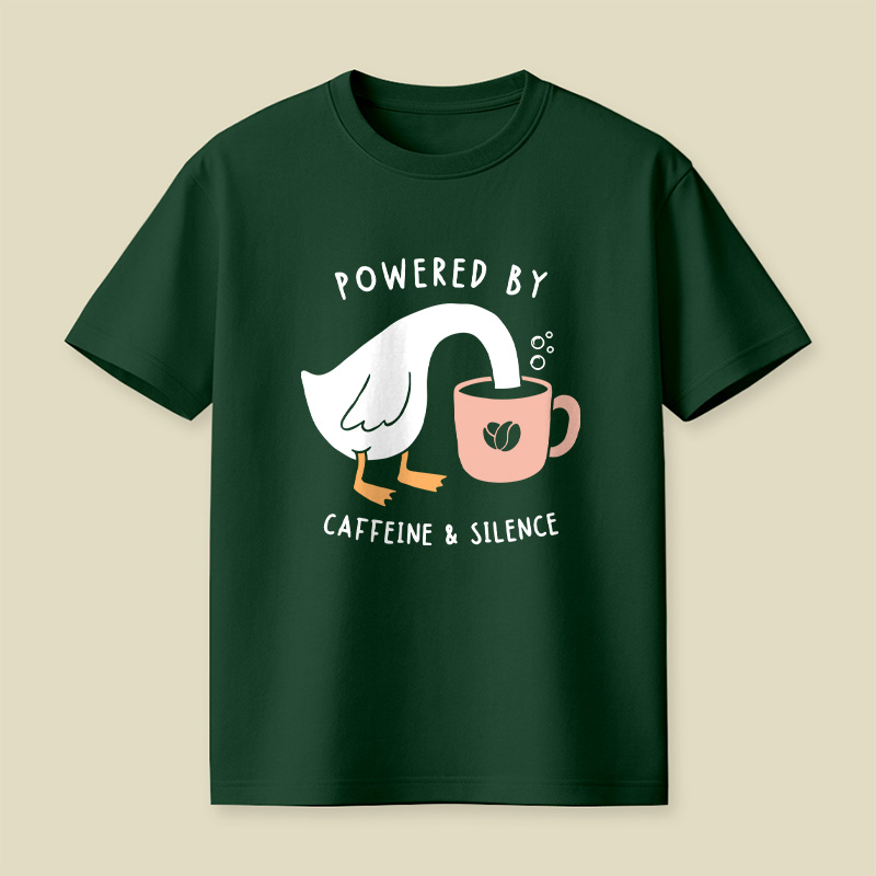 Powered By Caffeine & Silence Playful T-Shirt