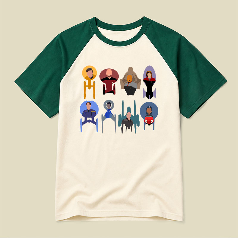 Trek Ships Captains Raglan T-shirt