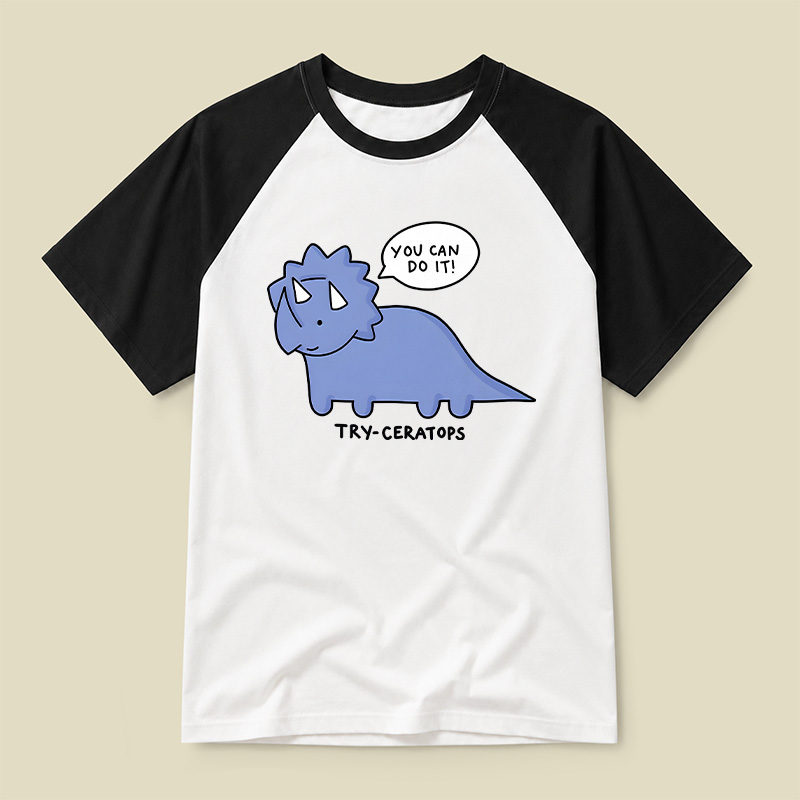Try-ceratops Raglan T-shirt