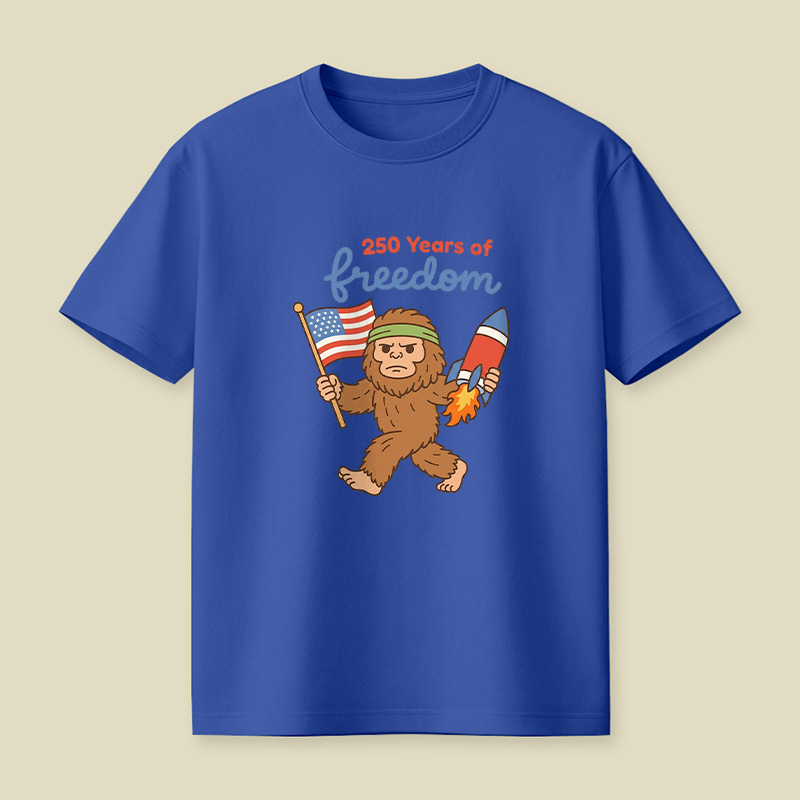 250 Years Of Freedom Bigfoot Playful T-Shirt