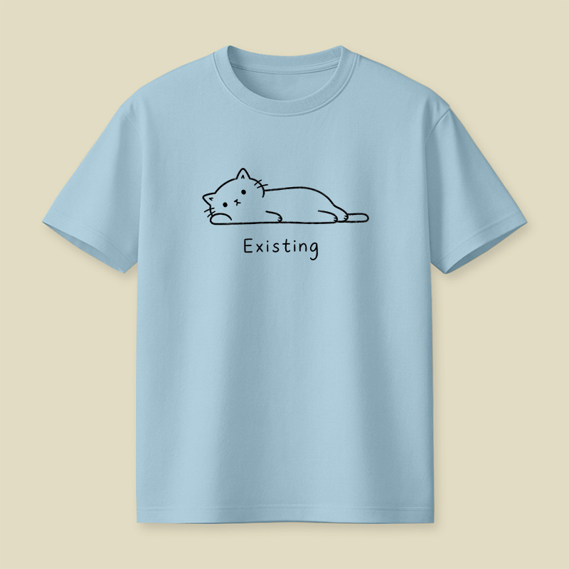 Just Existing Lazy Cat Playful T-Shirt