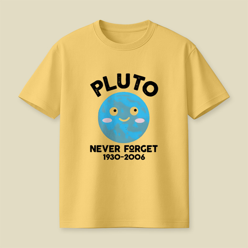 Pluto Never Forget Cute Kawaii Planet Playful T-Shirt