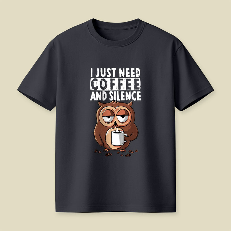 Coffee and Silence Playful T-Shirt
