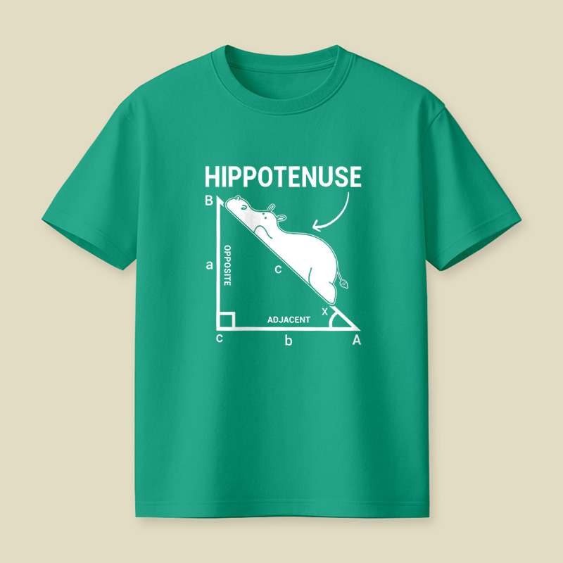 Hippotenuse Hippo Math Pun Playful T-Shirt