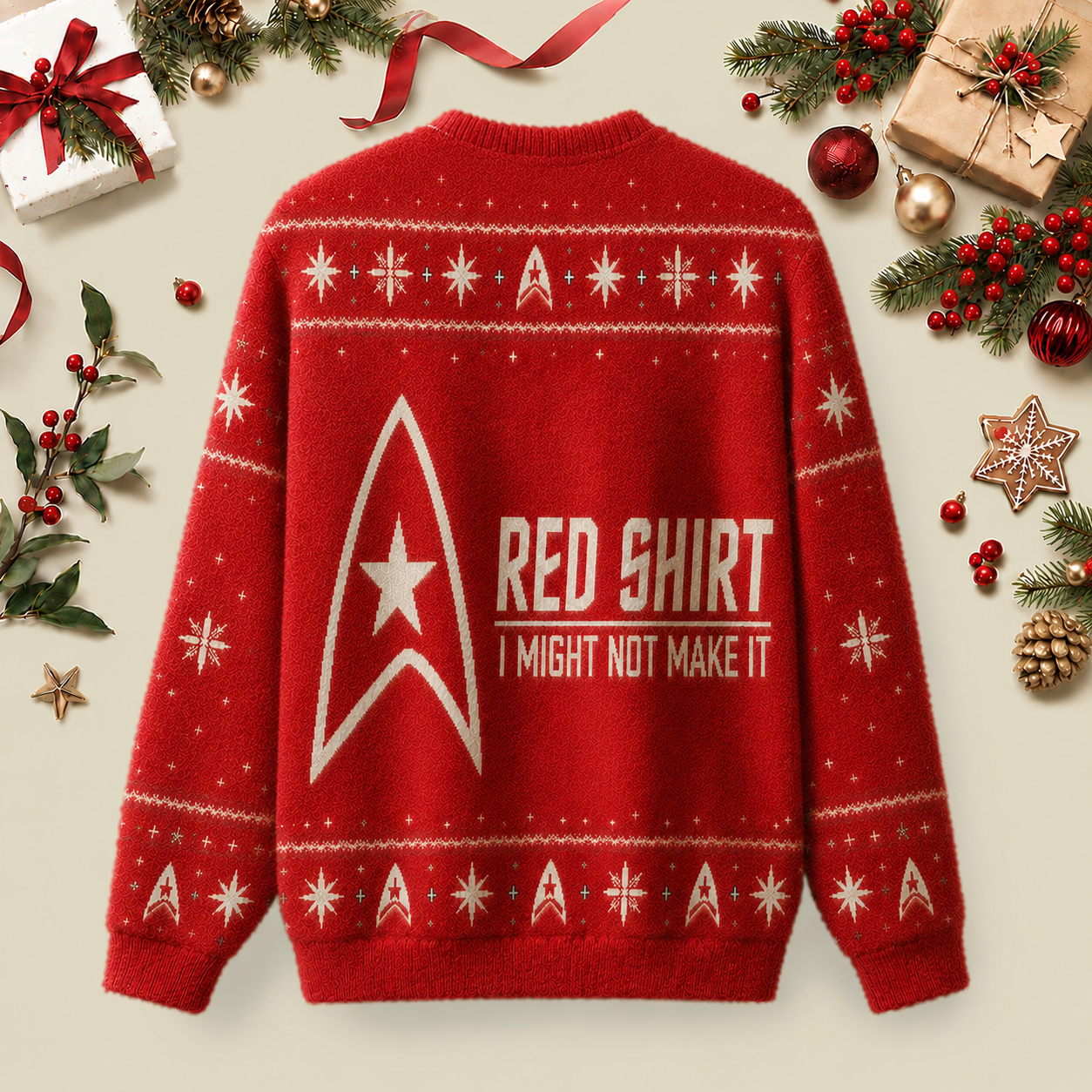 Retro Uniform Funny Quote Ugly Christmas Fluffy Sweatershirt
