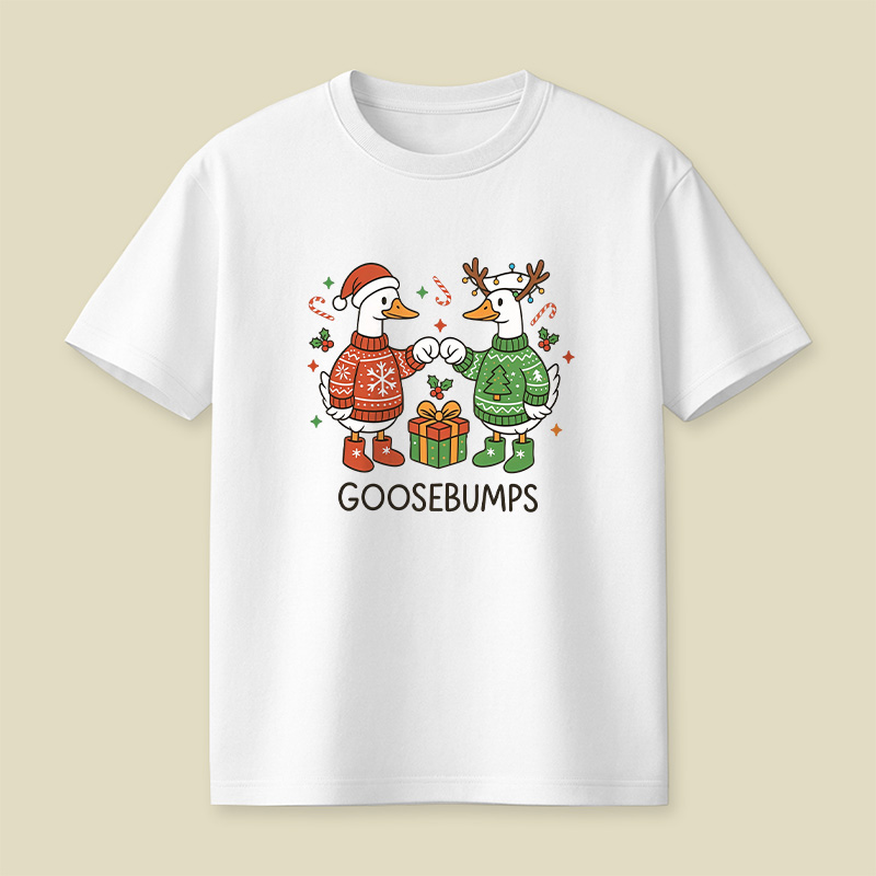Goosebumps Geese Pun Christmas Playful T-Shirt