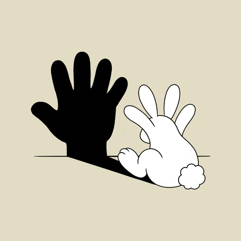 Rabbit Hand Shadow Playful T-Shirt
