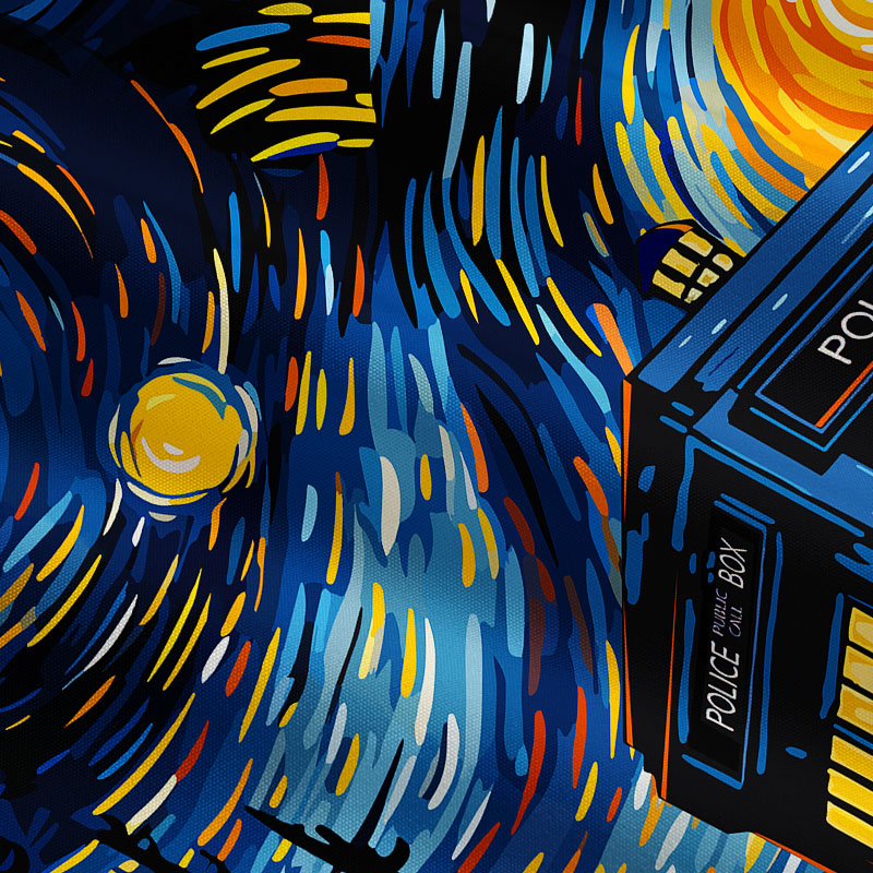 Starry Night Phone Booth Playful Maxi Dress