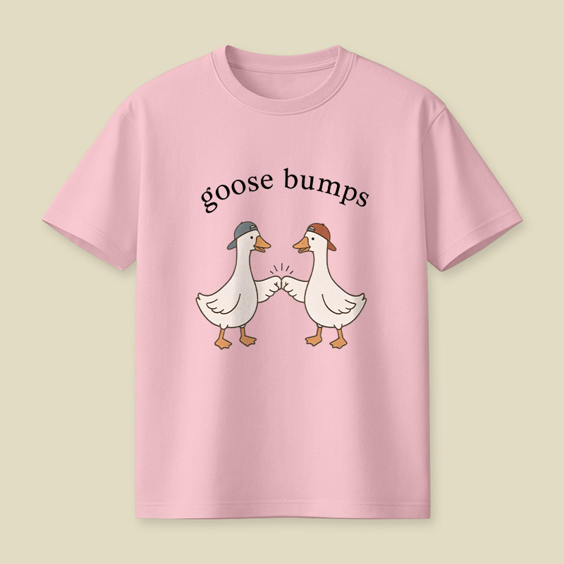 Goosebumps Geese Pun Casual Cap Wearing Playful T-Shirt