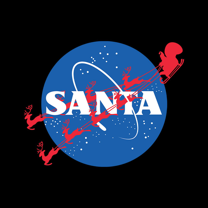 Christmas Space Santa Playful T-Shirt