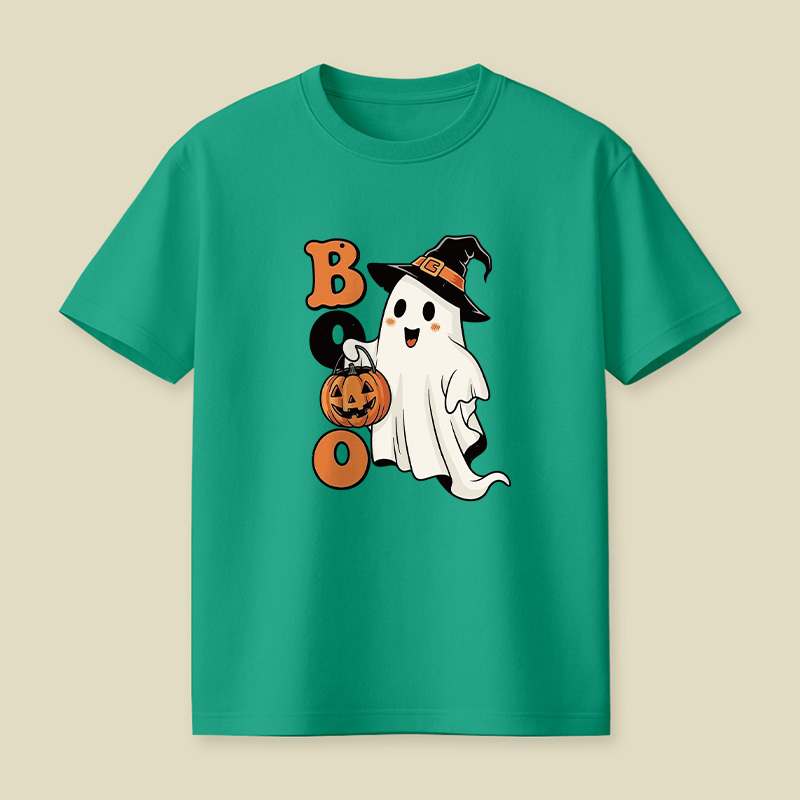 Cute Ghost Boo Halloween Pumpkin Playful T-Shirt