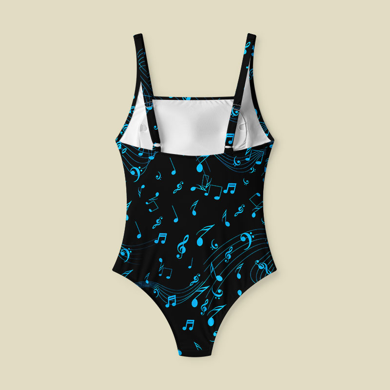 Music Tummy Control One Piece Swimsuit