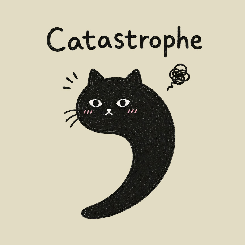 Black Cat Catastrophe Humor Playful T-Shirt