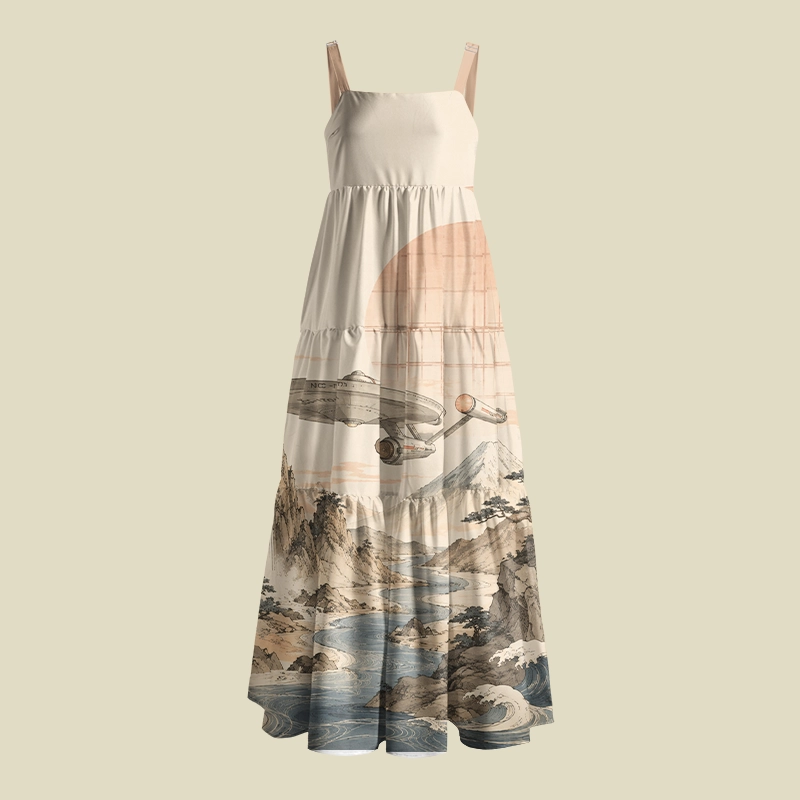Sunset Spaceship Playful Maxi Dress