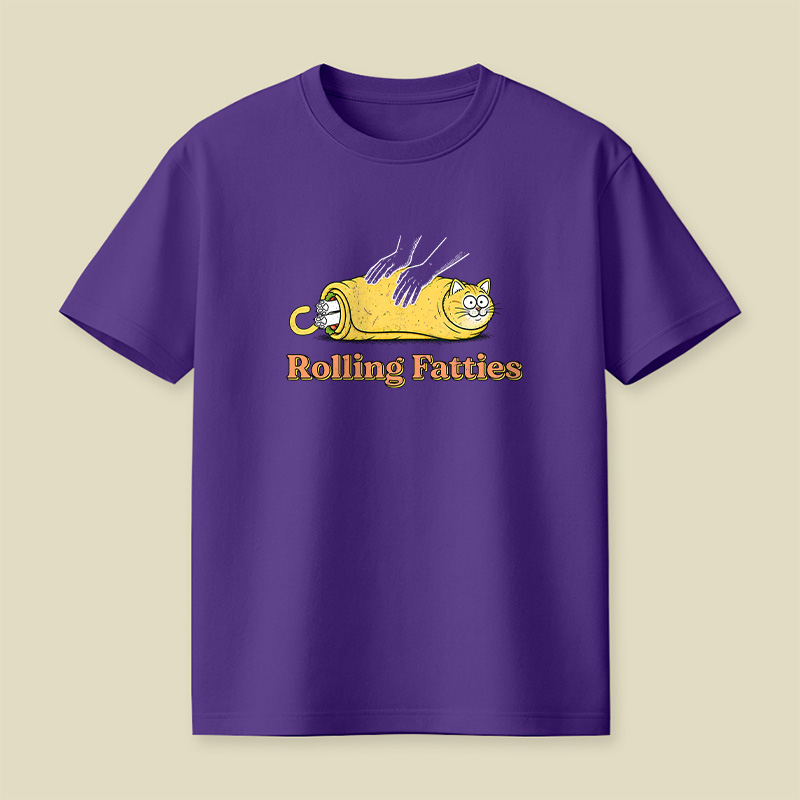 Rolling Fatties Burrito Cat Playful T-Shirt