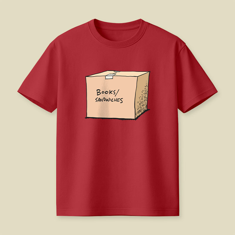 A Box Of Books Sandwiches Playful T-Shirt