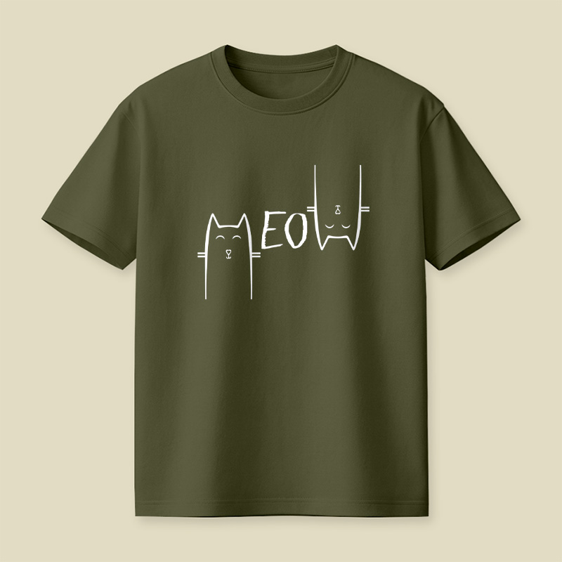 Meow Visual Word Puzzle Cat Playful T-Shirt