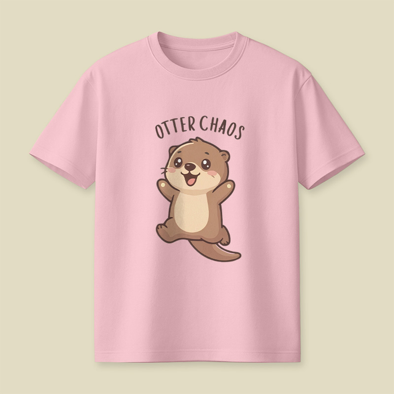 Otter Chaos Happy Otter Cartoon Playful T-Shirt