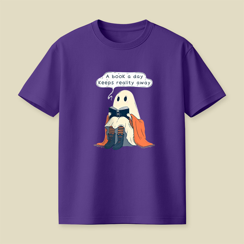 A Book a Day Keeps Reality Away Playful T-Shirt