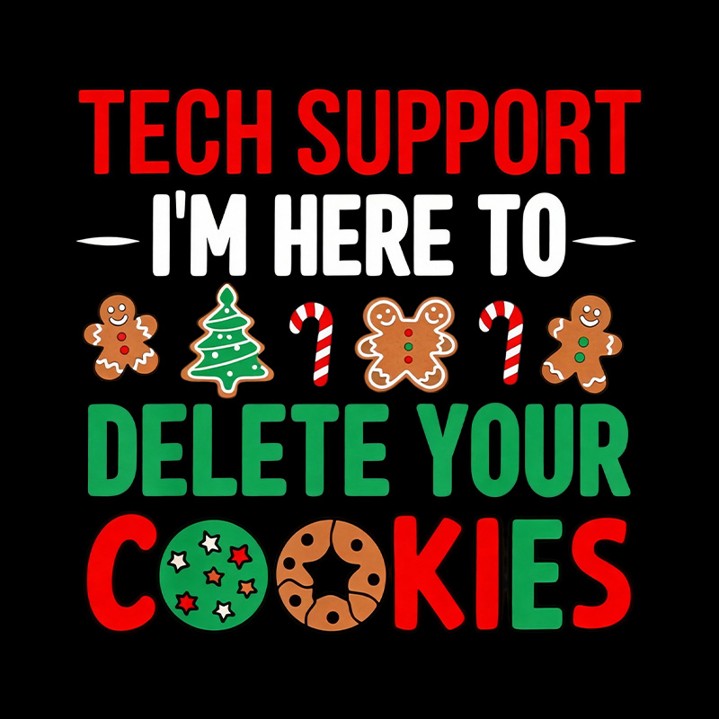 Tech Support Cookie Pun Playful T-Shirt