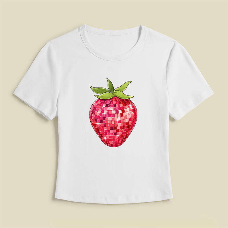 Disco Ball Strawberry Geek Baby Tee