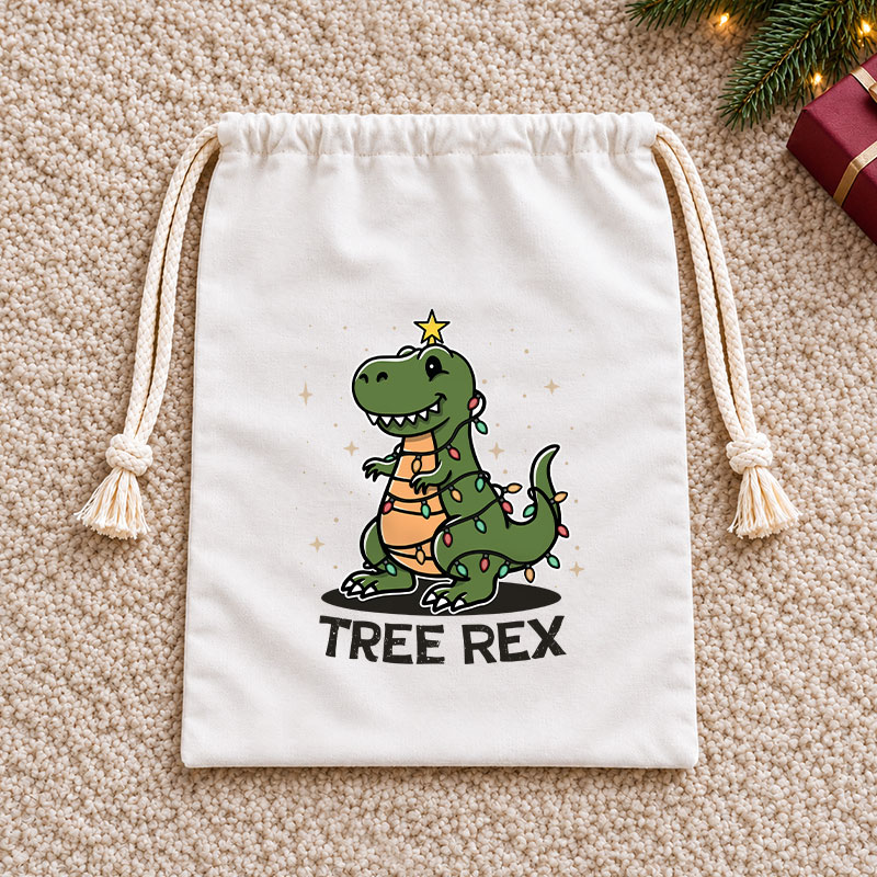 Tree Rex Christmas Drawstring Gift Bag