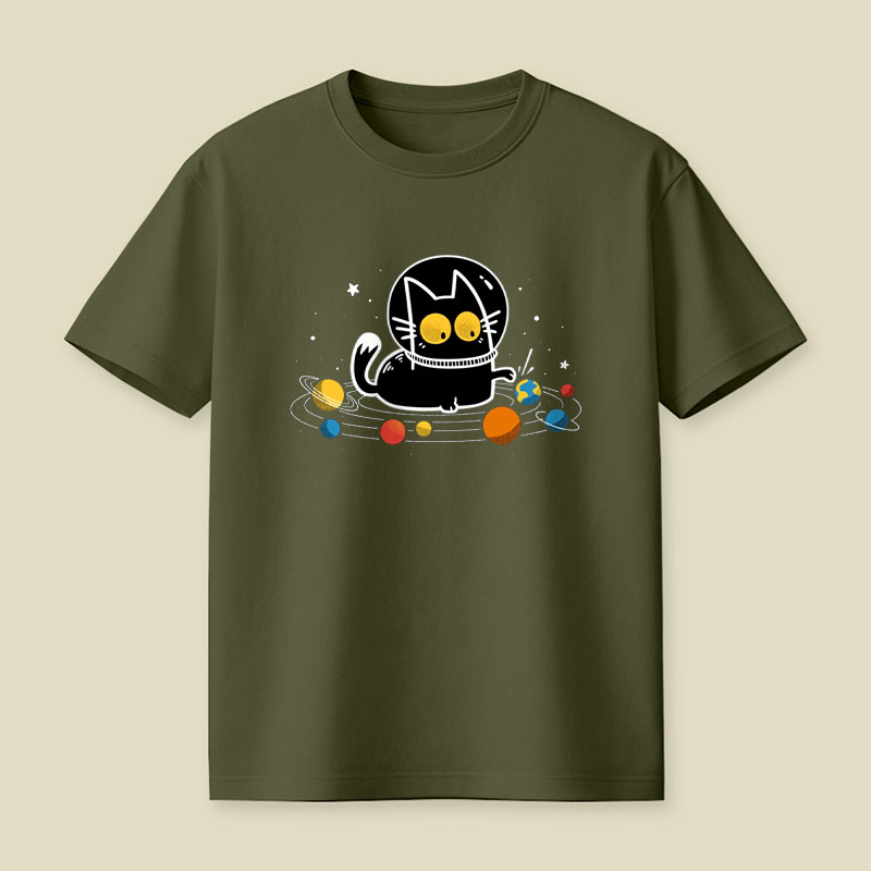 Cat Among the Planets Playful T-Shirt