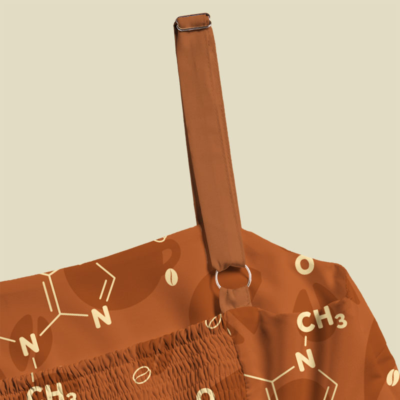 Coffee Molecular Formula Playful Maxi Dress