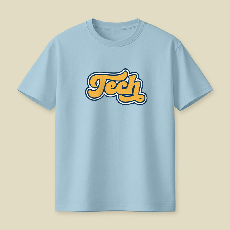 Retro Tech Lettering Playful T-Shirt