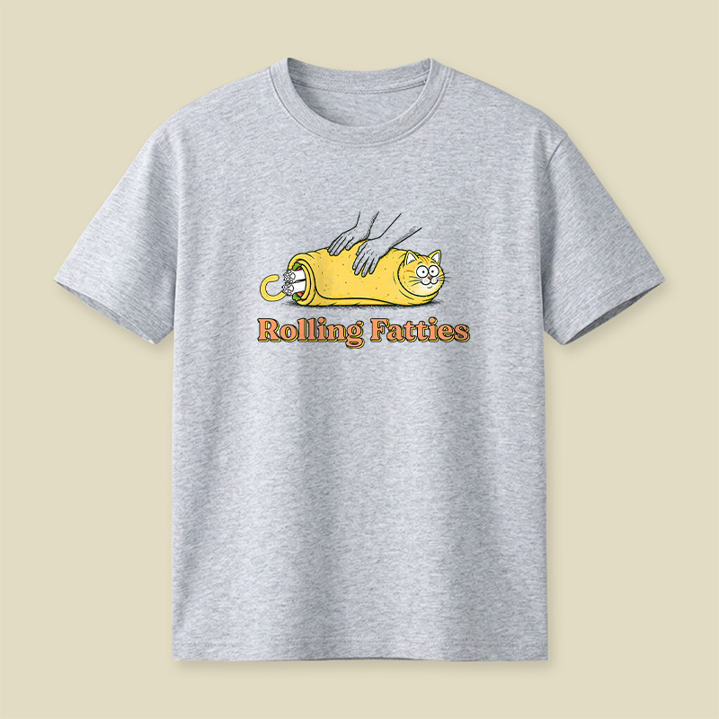 Rolling Fatties Burrito Cat Playful T-Shirt