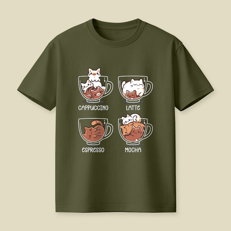 Cat Coffee Guide Playful T-Shirt