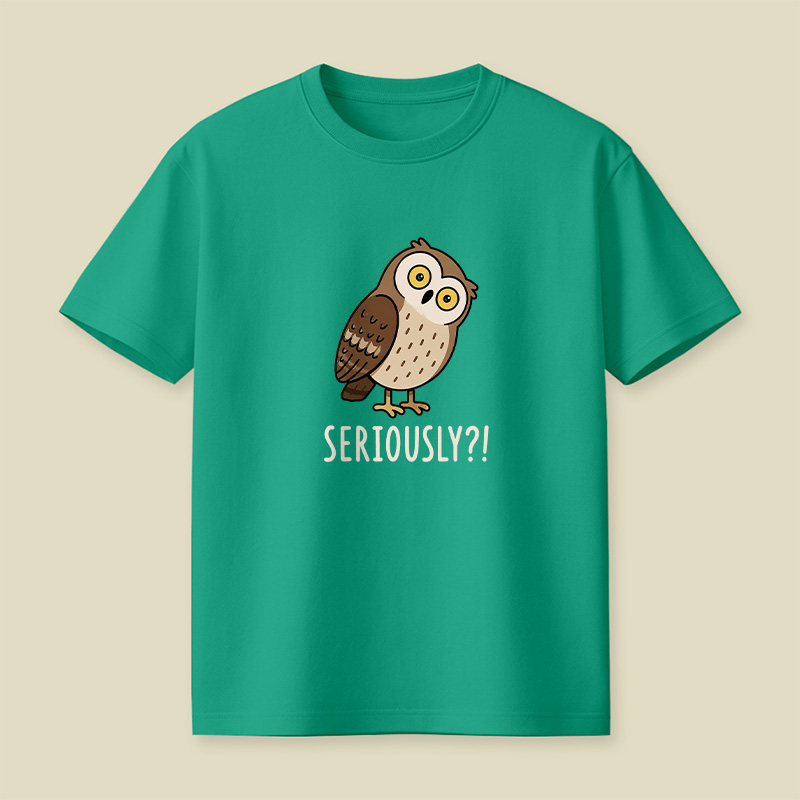 Funny Skeptical Owl Seriously Playful T-Shirt