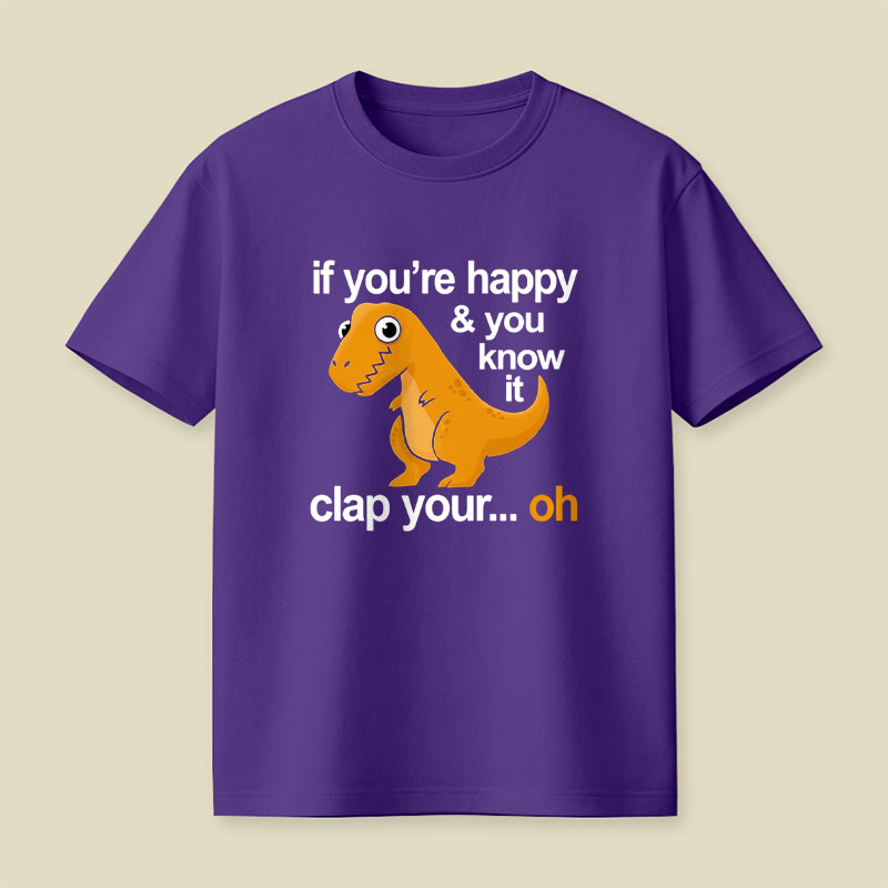 Dino Clap Your Hands Playful T-Rex and Happy Rhymes Playful T-Shirt