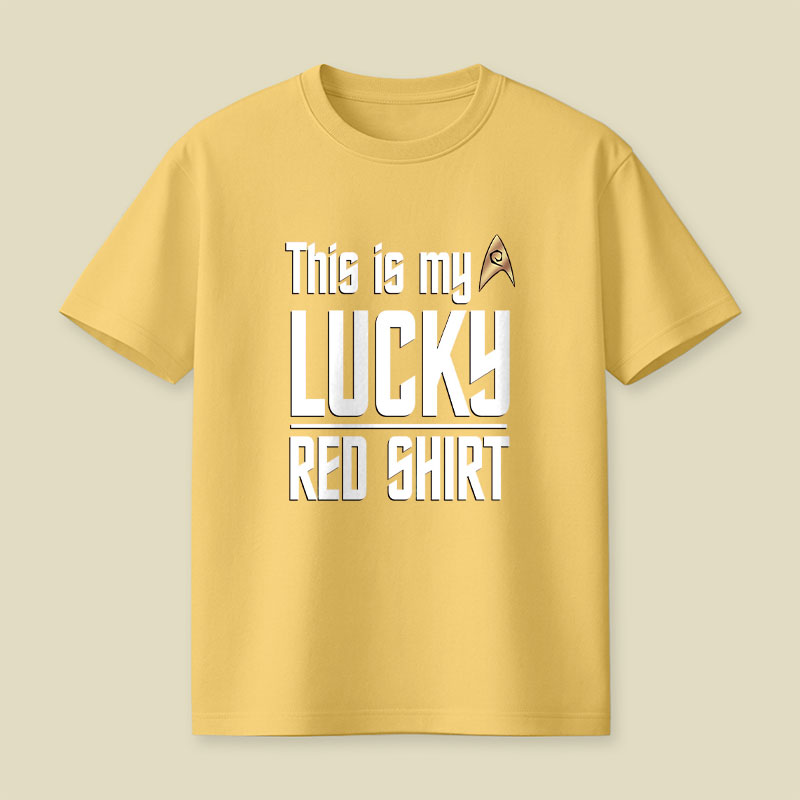 The Original Series This Is My Lucky Red Shirt Playful T-Shirt