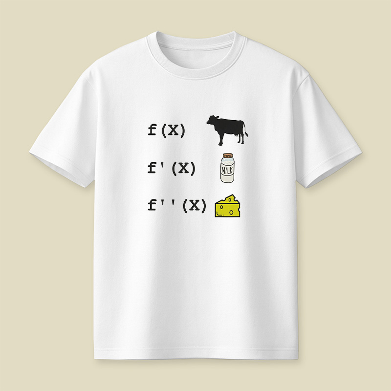 Calculus Derivative Cow Math Pun Playful T-Shirt