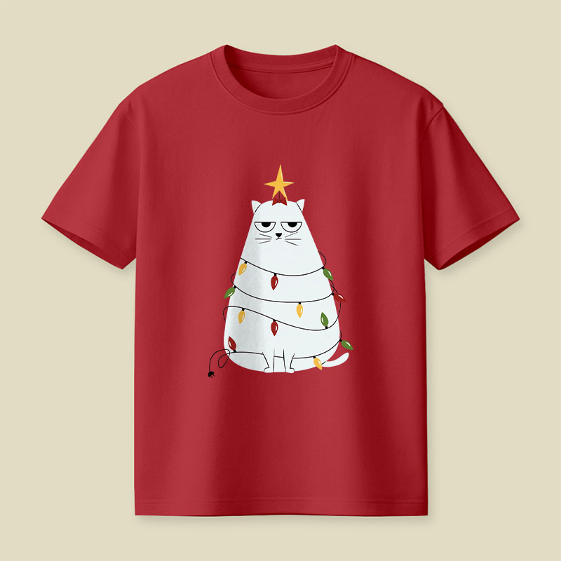 Grumpy Christmas Cat Playful T-Shirt