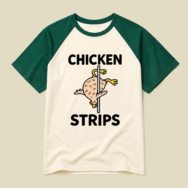 Chicken Strips Meme Raglan T-shirt