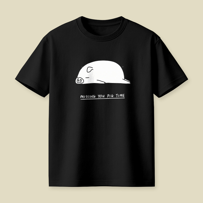 Sleepy Pig Missing You Pun Playful T-Shirt
