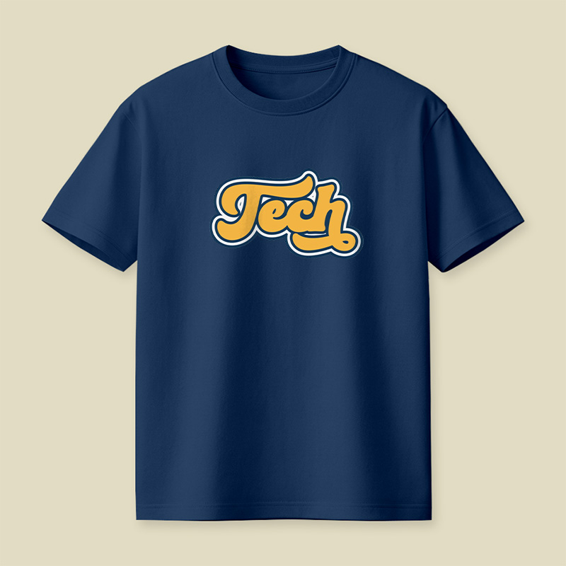 Retro Tech Lettering Playful T-Shirt